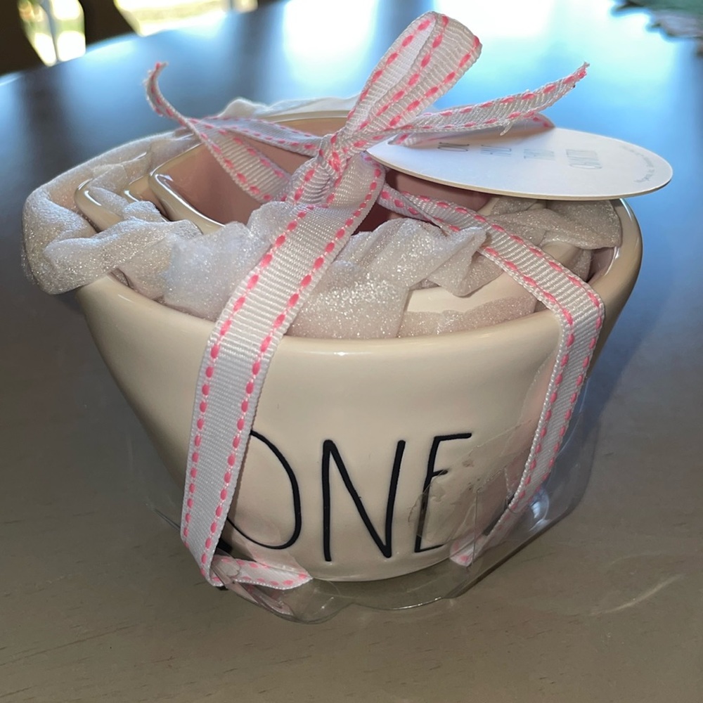 Rae Dunn White with Pink Inside Measuring Cups